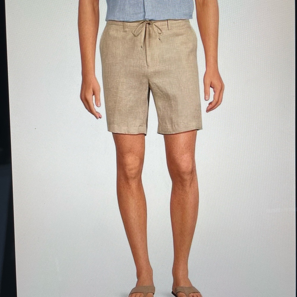Murano Baird McNutt Linen 8" Inseam Drawstring Shorts NWT